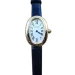Cartier Baignoire 31×23 мм, белый циферблат, синий ремешок