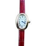 Cartier Baignoire 31×23 мм, белый циферблат, красный ремешок