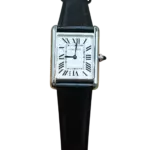Cartier Tank 24 мм, белый циферблат, кожаный ремешок