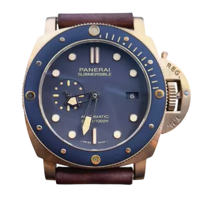Panerai Submersible 42 мм с серым циферблатом и ремешком из нубука