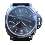 Panerai Luminor Due 42 мм с чёрным циферблатом и кожаным ремешком