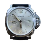 Panerai Luminor Due 42 мм с серебристым циферблатом и кожаным ремешком