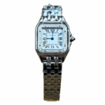 Cartier Panthère de Cartier 22 мм, белый циферблат с римскими цифрами и инкрустированный безель
