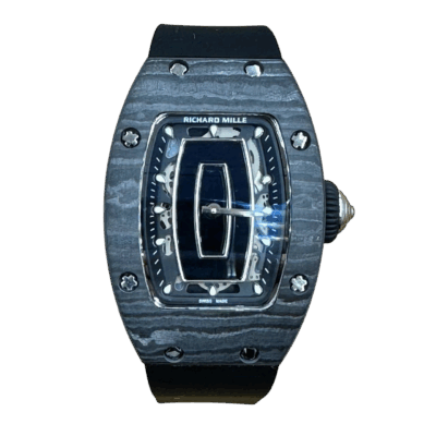 Richard Mille 39 мм, карбоновый корпус и чёрный каучуковый ремешок