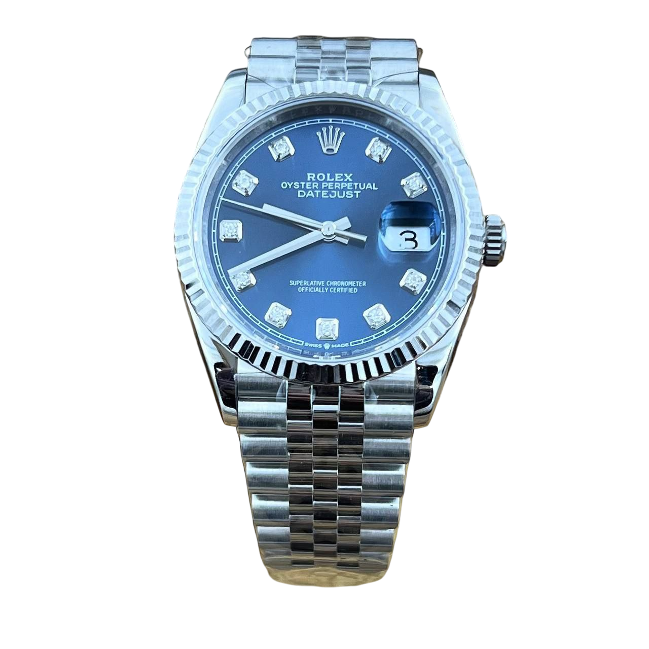 Rolex DateJust 36 мм, синий циферблат