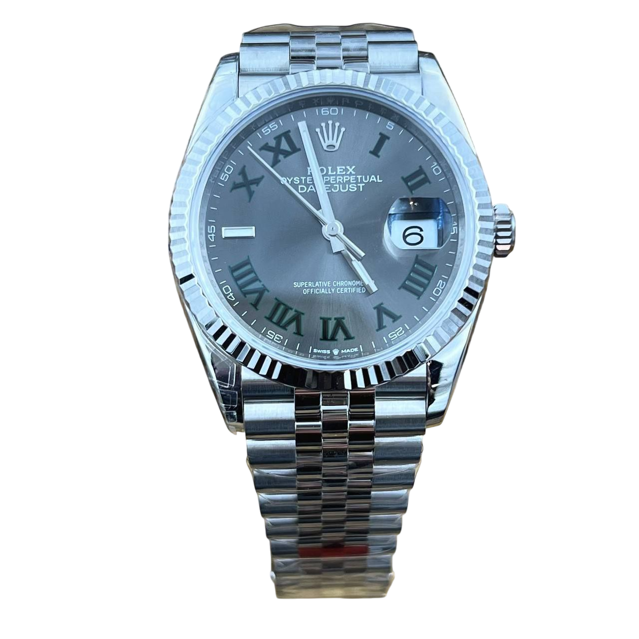 Rolex DateJust 36 мм, серый циферблат с римскими цифрами