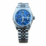 Rolex DateJust 31 мм, синий цветочный циферблат