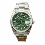 Rolex DateJust 36 мм, зелёный циферблат с узором «пальмовые листья»